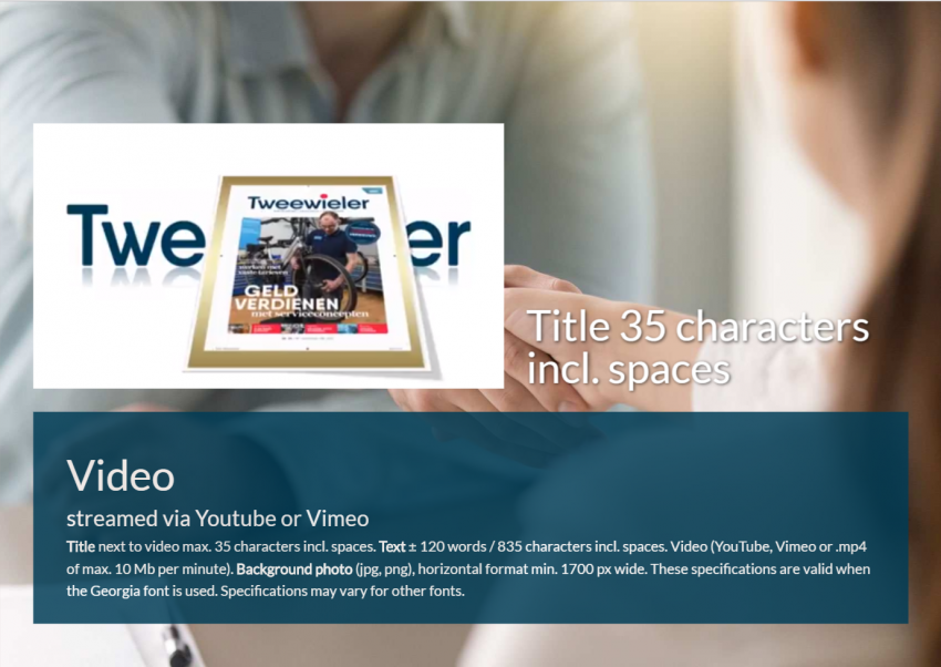 Afbeelding in kolom - proposities - Video